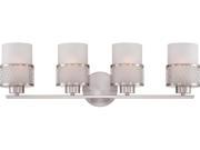 Nuvo Fusion 4 Light Vanity Fixture w Frosted Glass