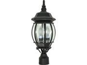Nuvo Central Park 3 Light 21 inch Post Lantern w Clear Beveled Glass