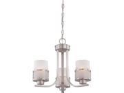Nuvo Fusion 3 Light Chandelier w Frosted Glass
