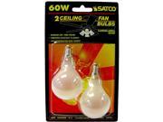 Satco S2743 60W 120V A15 Frosted E12 Candelabra base Incandescent 2 bulbs PK