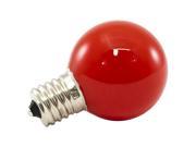 25PK G40 Globe LED 1W FROSTED GLASS 120V E17 RED Dimmable