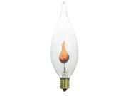 3w 120v Candelabra Flicker Flame Clear bulbs
