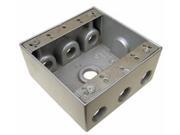 Weatherproof Boxes Two Gang 30.5 Cubic In 7 Outlet Holes 1 2in. Gray