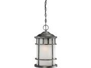 Manor 1 LT Outdoor Hanging Fixture w Frosted Seed Glass