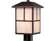Tanner 1 LT Outdoor Post Fixture w Honey Stained Glass