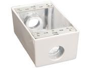 Weatherproof Boxes One Gang 18 Cubic in Capacity 3 Outlet Holes 3 4in. White