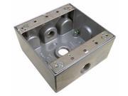 Weatherproof Boxes Two Gang 30.5 Cubic In 3 Outlet Holes 3 4in. Gray