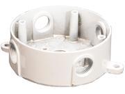4in. Round Weatherproof Boxes Five Holes 1 2in. White