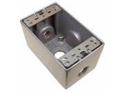 Weatherproof Boxes One Gang Deep 24 Cubic Inch 3 Outlet Holes 1 2in. Gray
