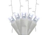 70 Cool White 5mm LED Icicle Light Set with White Wire