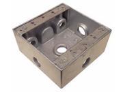 Weatherproof Boxes Two Gang 30.5 Cubic In 6 Outlet Holes 3 4in. Gray