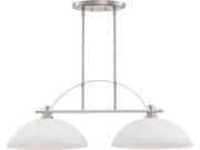 Bentley 2 Light Island Pendant w Frosted Glass