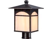 Canyon 1 LT Outdoor Post Fixture w Honey Stained Glass