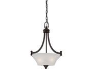 Monroe 3 Light Pendant w Frosted Ribbed Glass
