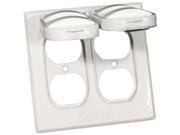 Two Gang Weatherproof Covers 2 Duplex Receptacles White