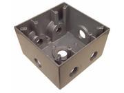 Weatherproof Boxes Two Gang Deep 37 Cubic Inch 7 Outlet Holes 1in. Gray