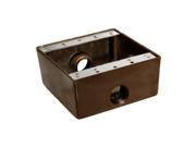 Weatherproof Boxes Two Gang 30.5 Cubic Inch Capacity 3 Outlet 3 4in. Bronze