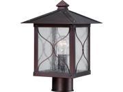 Vega 1 LT Outdoor Post Fixture w Clear Seed Glass