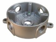 4in. Round Weatherproof Boxes Five Holes 3 4in. Gray