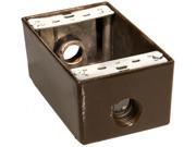 Weatherproof Boxes One Gang 18 Cubic Inch 3 Outlet Holes 1 2in. Bronze