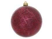 4 Burgundy Crackle Ball Ornament UV Drill 6 Bag