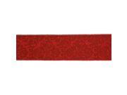 Vickerman 30741 2.5 x 10yd Red Gold Embossed Ribbon Q130142