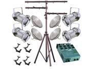 4 Silver PAR CAN 64 500w PAR64 NSP O Clamp Stand Dimmer 1246