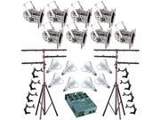 8 Silver PAR CAN 38 120w BR40 FL Dimmer O Clamp Stand 4677