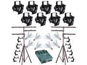 8 Short PAR CAN 38 120w BR40 FL Dimmer O Clamp Stand 4675