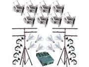 8 Silver PAR CAN 38 120w BR40 FL Dimmer C Clamp Stand 4687