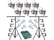 8 Silver PAR CAN 38 120w BR40 FL Dimmer O Clamp Stand 4657