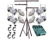 4 Silver PAR CAN 56 300w PAR56 WFL Dimmer C Clamp Stand 2265