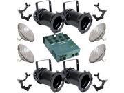 4 Black PARCAN 56 500w PAR56 WFL Dimmer O Clamp