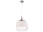 Nuvo Lighting Stellar LED Polished Nickel Finish Pendant w White to Clear Glass