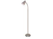 Satco 64 inch Gooseneck GU24 Brushed Nickel Floor Lamp 1 Light