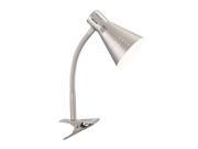 Satco 13 inch Clip On Gooseneck Desk Table Lamp 1 Light Brushed Nickel