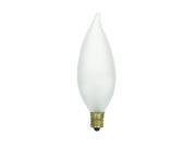 25 pcs. 40w Flame 130v Candelabra Base Frost Bulb