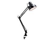 Satco Adjustable Swing Arm Clamp Base Drafting Lamp 1 Light Black