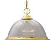1 Light 15 Pendant Prismatic Dome Polished Brass Pendant Light