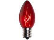25 Bulbs C9 Triple Dipped Transparent Red 7 Watt lamp