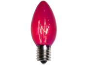 25 Bulbs C9 Triple Dipped Transparent Pink 7 Watt lamp