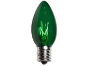 25 Bulbs C9 Triple Dipped Transparent Green 7 Watt lamp