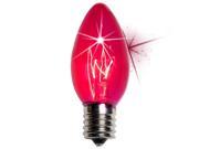 25 Bulbs C9 Twinkle Triple Dipped Transparent Pink 7 Watt lamp