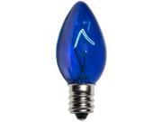 25 Bulbs C7 Triple Dipped Transparent Blue 5 Watt lamp
