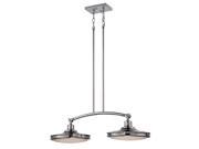 Houston 2 Lights LED Island Pendant Light Fixture Polished Nickel Finish