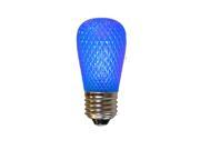 BOX OF 25 FACETED PLASTIC 1.5 WATT S14 SHAPED LED LAMP BLUE