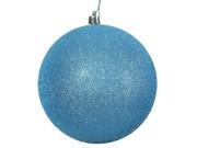 10 Turquoise Glitter Shatterproof UV Resistant Christmas Ball Ornament
