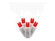 70 Red 5mm LED 4.8W 9 ft. White Wire Wide Angle Icicle Christmas Lights