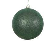 10 Emerald Glitter Shatterproof UV Resistant Christmas Ball Ornament