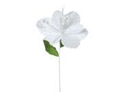 6PK 22 White Amaryllis 10 Glitter Flower Decorative Christmas Stem